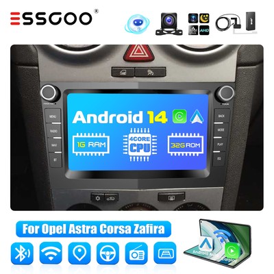 Für Opel Astra G H Corsa C/D Zafira B Carplay DAB+ Autoradio Android 14 GPS NAVI