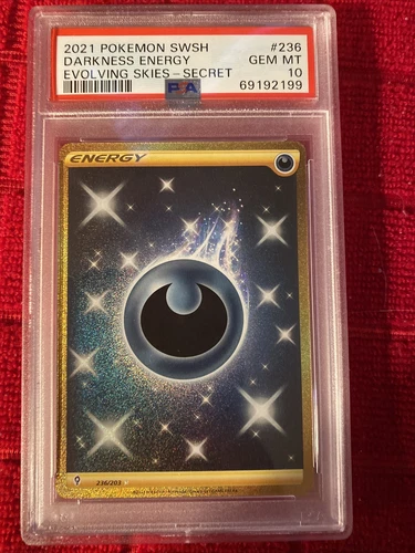 PSA 10 Gem Mint Pokemon Evolving Skies Darkness Energy Full Art Secret #236/203