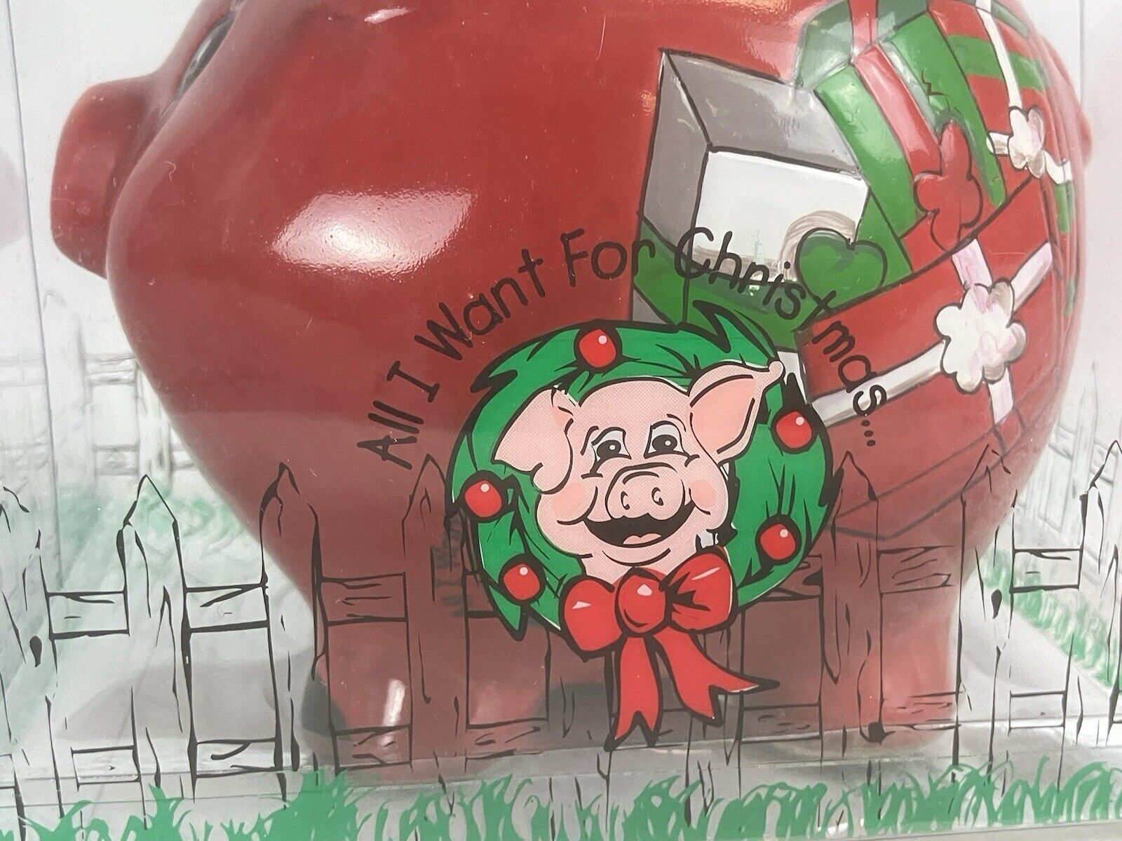 365 Days Till Christmas Piggy Bank Ceramic 6" Long 4" Wide, 4.5" Tall New in Box