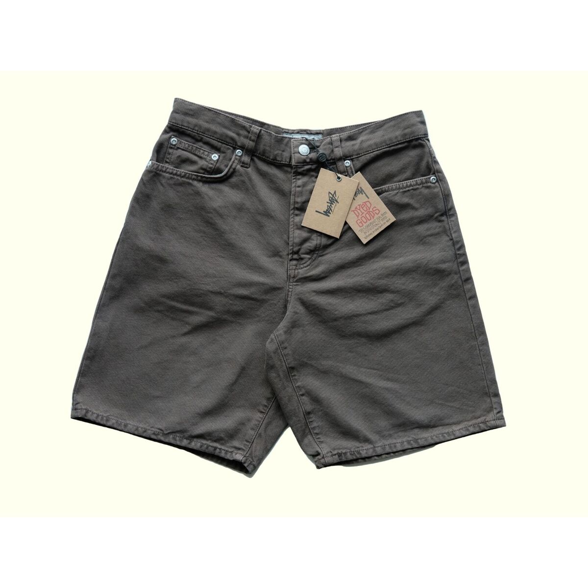 STUSSY BIG OL SHORTS WASHED CANVAS BROWN MENs SPRING '24 SZ STUSSY BIG OL SHORTS WASHED CANVAS BROWN MENs SPRING '24 SZ