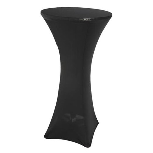 24" Cocktail Table with Black Cover, Folding Round Bar Table Pub Table with