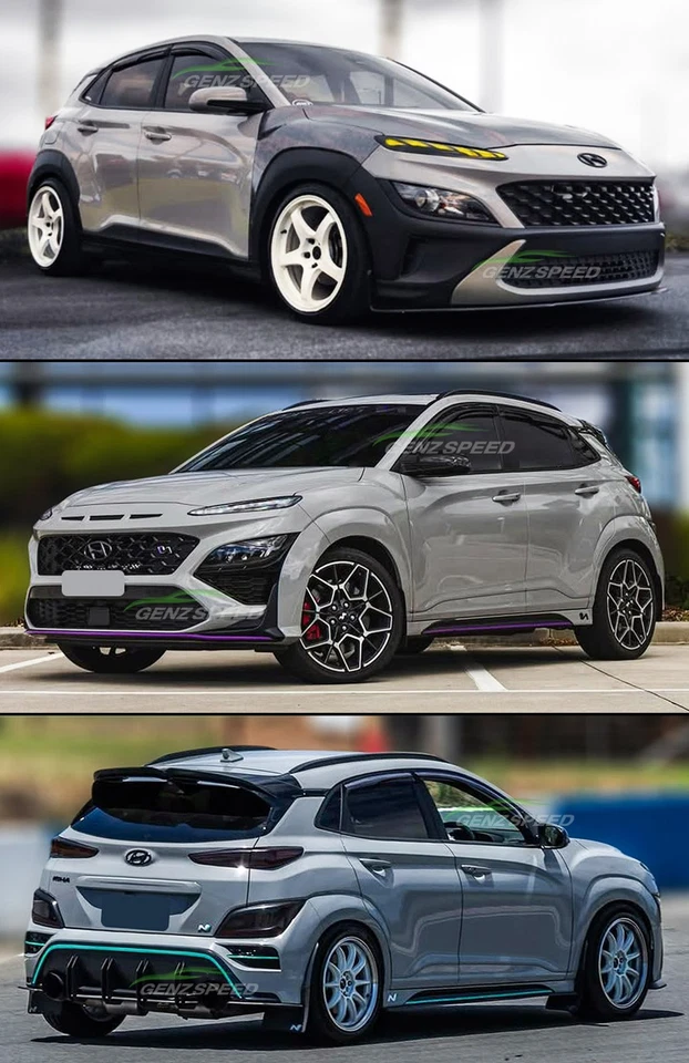 Para Hyundai Kona KDM Mugen 2018-2023 Estilo Viseras de ventana Protectores de lluvia Deflectores Foto 4 de 4