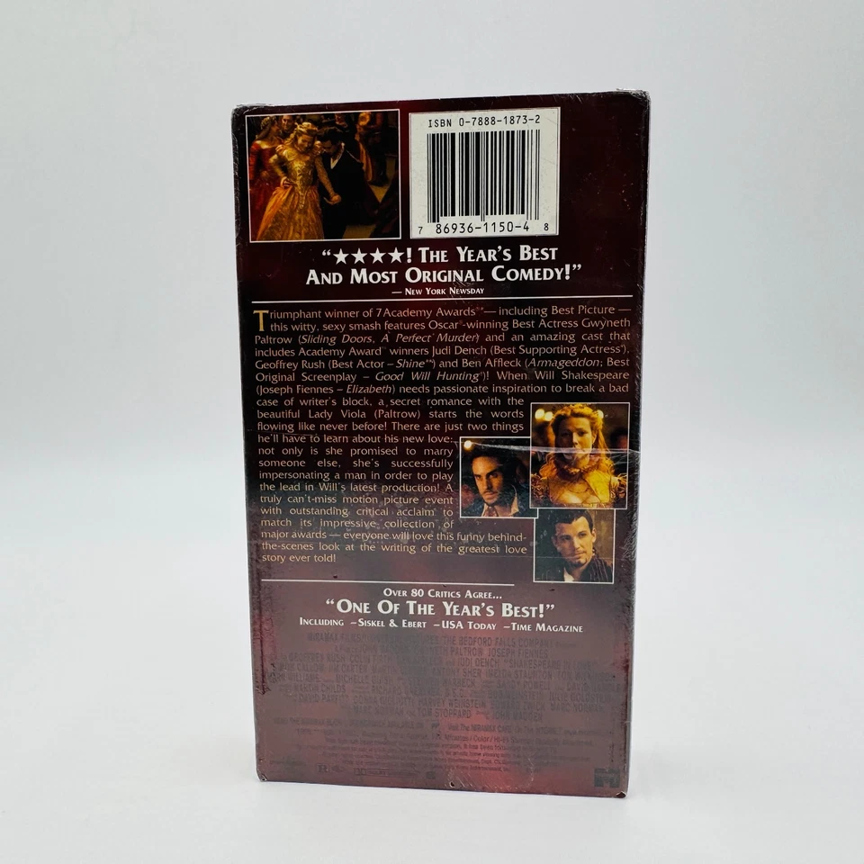 Shakespeare in Love VHS 1998 Gwyneth Paltrow Colin Firth Ben Affleck NEW SEALED - Image 2 of 4