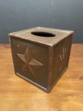 Vintage Metal Star Tissue Box Holder Copper Finish by Blonder Home Accents