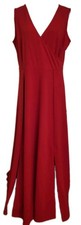 MUSHARE Women's 2X Red V-Neck Surplice Bodice Maxi Dress Elegant Party 