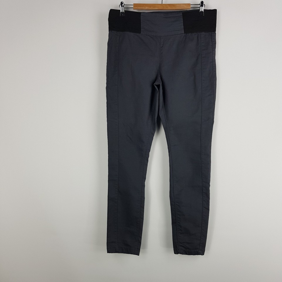Breakers Womens Size 14 Dark Grey Straight Leg Pants Elastic Waist