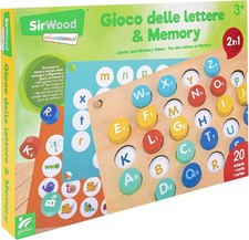 GIOCO SCACCHI DELLE PAROLE E MEMORY IN LEGNO 2IN1