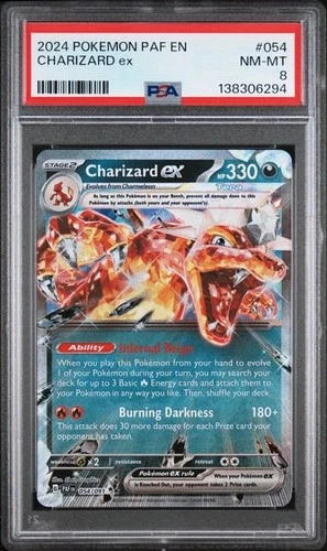 2024 POKEMON PAF EN-PALDEAN FATES #054 CHARIZARD EX PSA 8