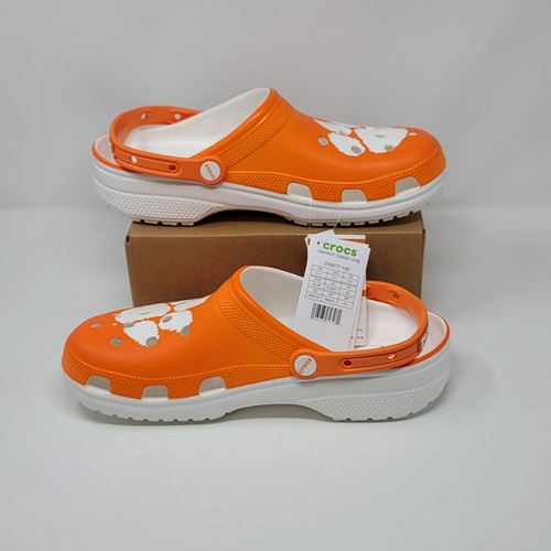 Zoccoli classici Crocs Clemson University Tigers arancione bianco uomo taglia 11 NCAA - Foto 2 di 6