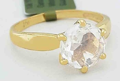 ECHTER 2,73 kt WEISSER SAPHIR SOLITÄR RING 10 K GOLD - kostenloses Zertifikat - Neu mit Etikett