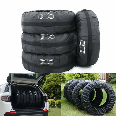 4 Pcs Car Spare Tire Wheel Storage Protection Bag 19''-23'' Tyre Carry Tote Cover