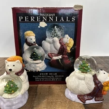 Pfaltzgraff - Snow Bears- Snow Globe Salt and Pepper Shakers -  w/original Box
