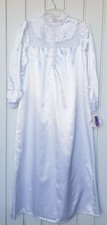 Vintage Elise Stevens Satin Cuddle Touch Long Nightgown Size Medium White NEW