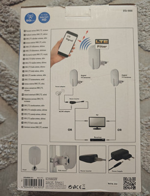 Schwaiger DTA 4000 DVB-T2 Außenantenne aktiv, Verstärker, LTE-Filter, 50 km