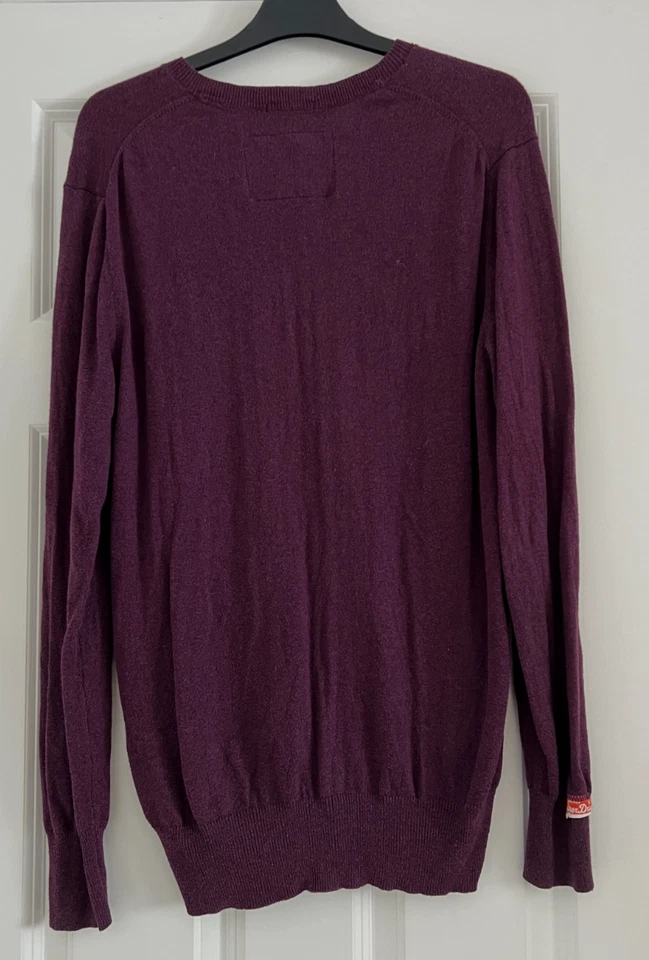 Superdry, Maroon, 95% Cotton, 5% Cashmere Jumper, L (Chest Measures 43") - Image 4 of 4