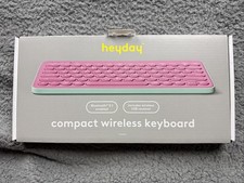 heyday Compact Wireless Keyboard Bluetooth 5.1 USB Receiver - Candy Pink
