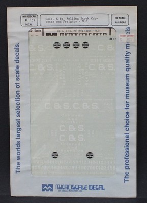 Microscale 87-159 HO 1:87 C&S Narrow Gauge Caboose & Freight Decal Set