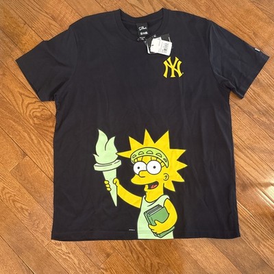 New York Yankees MLB Simpsons New Era T-Shirt XXL - Lisa Statue Of Liberty Navy