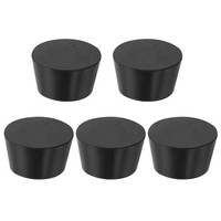 Feste Gummistopfen 9#, 5Er Pack Konische Labordichtung Gummistopfen, Schwarz