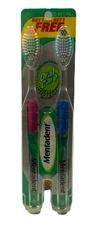 2 mentadent 33 soft/full toothbrushes scuff packaging