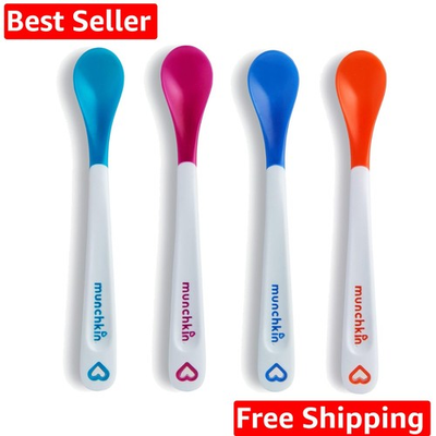 #ad White Hot Safety Baby Spoons BPA Free 4 Pack Polypropylene $8.54