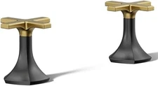Kohler 27010-3-BMB Occasion Cross Handles for Bathroom Sink - Black/Brass