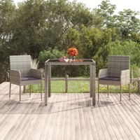 GartenstüHle Mit Kissen 2Er Set Poly Rattan Grau Terrasse Balkon