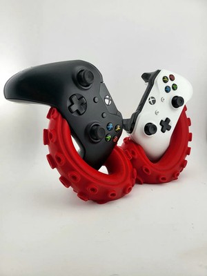 Xbox One Series X S Dual Controller Stand Octopus Tentacle Gaming Display Red