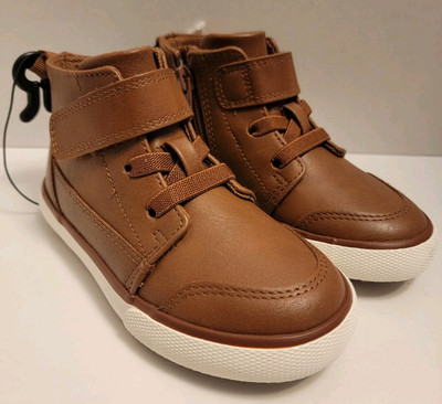 Wonder Nation Toddler Boys Hi Top Brown Shoes - Multi-Size - Brand New 