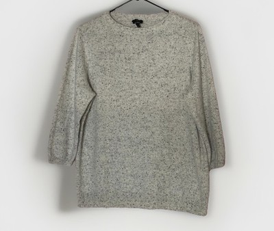 Talbots Pure Cashmere Sweater 1X Gray Speckled Crewneck Soft Luxe Classic