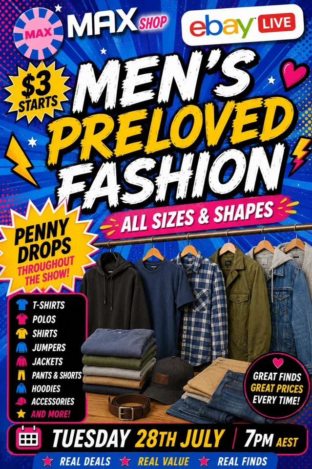Men's Fashion - jeans, pants, tops, jackets & much more... $3 starts