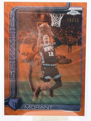 2025-26 Topps Chrome Ja Morant #29 Orange RayWave Refractor /25 Grizzlies