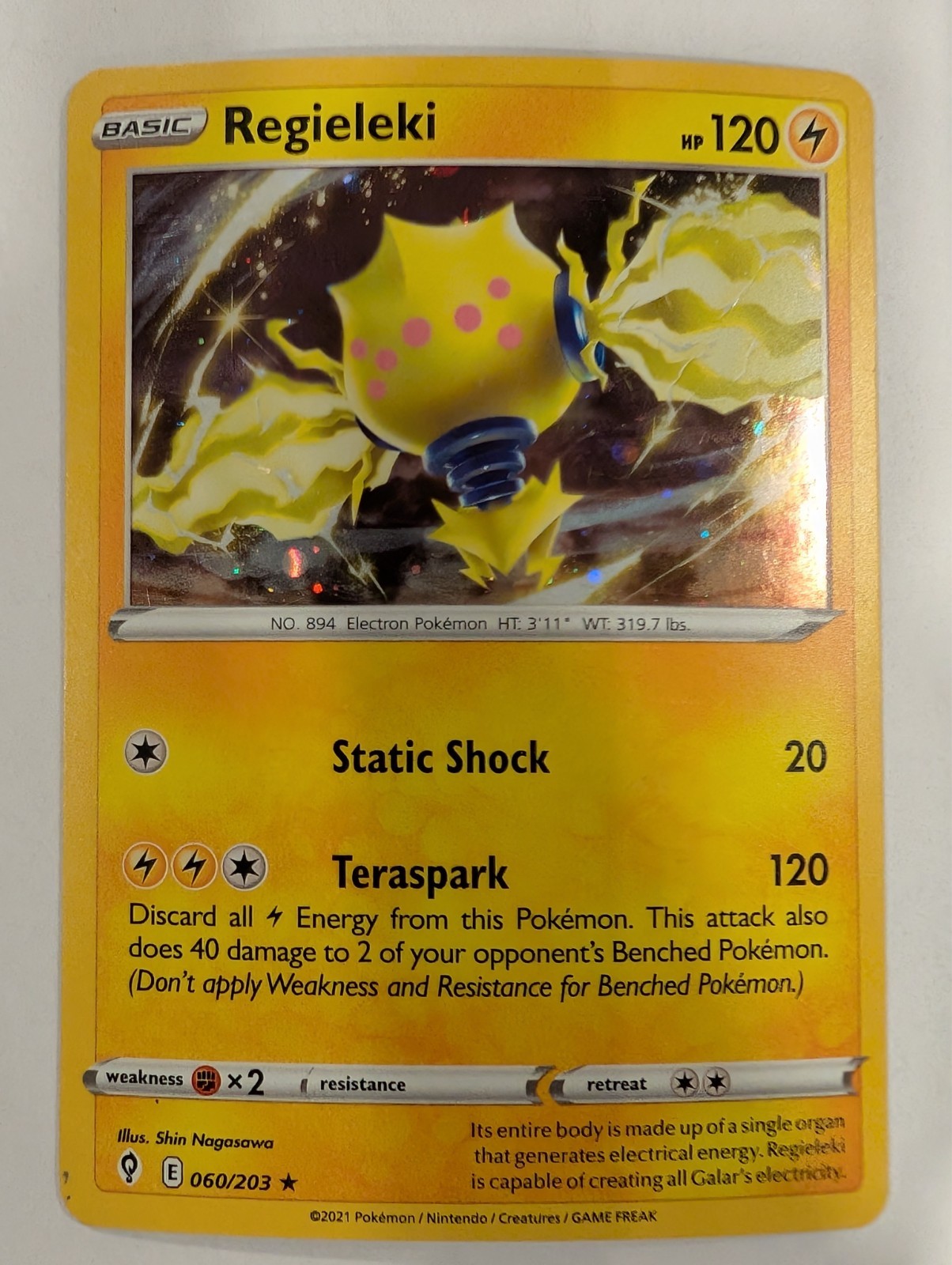 Regieleki 060/203 Cosmos Holo - Evolving Skies Pokemon Holo Foil Nice!