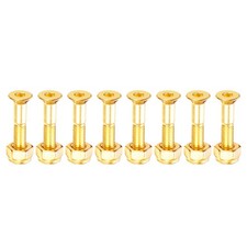8pcs Skateboard Hardware Kit 1-1/8" Carbon Steel 8.8 Mounting Screws Nuts Golden