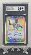 Jimmy Rollins 2024 Topps Chrome Legends REFRACTOR AUTO 10/50 SGC 9/10 Phillies