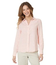 Tommy Bahama Shirt Womens XS Linen Button Down Striped Preppy Beachy Coastal