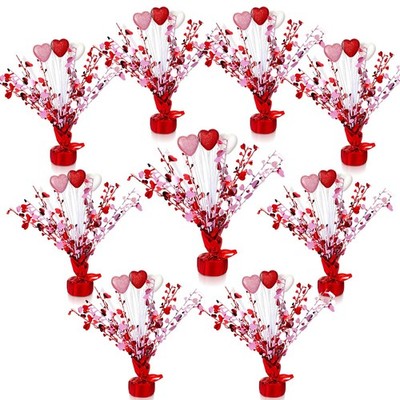 9 Pack Valentine's Day Metallic Foil Spray Centerpieces for Tables with Foam ...