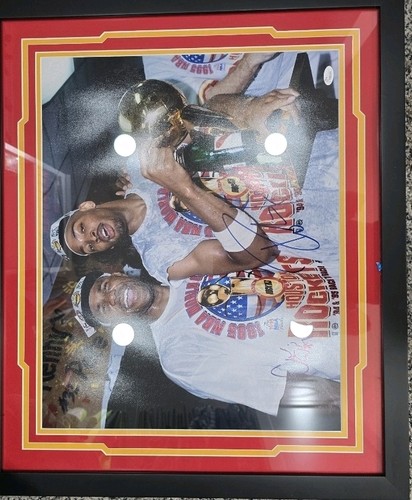 NBA Basketball Houston Rockets Autographed Framed Certified Photo 1994-95 Champs