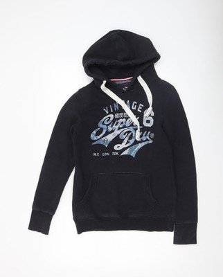 Superdry Damen Pullover Hoodie schwarz Premium Entry Hood Small