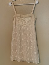 Y2K Anthropologie Left Of Center Cream Boho Dress Size XS