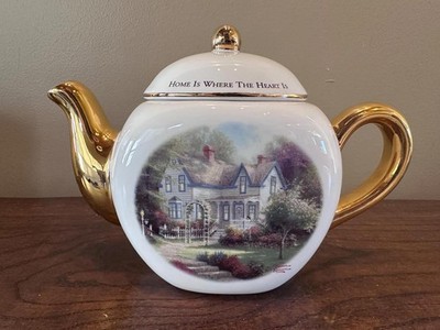 Vintage Thomas Kincade Home Is Where the Heart Is Teapot