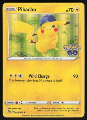 Pikachu (28) Holo 028/078 LP Pokemon GO Pokemon Card
