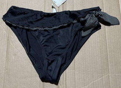 Women s 24th & Ocean Medium Black Sash Hi-Waist Swim Bikini Bottom NWT