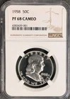 1958 Franklin Proof Silver 50c Half Dollar, NGC PF 68 CAMEO, PR68CAM