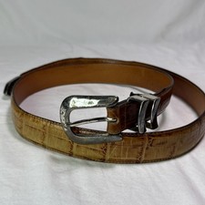 Onyx by Brighton Brown Croc Embossed Leather Belt Sz 40 Crafted In USA 19407