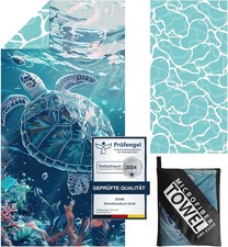 Strandhandtuch 180 x 100 cm Mikrofaser Saugfähig Schnell Trocknend Weich Leicht