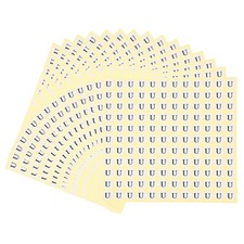 15 Sheets Alphabet Stickers Self-Adhesive Small Round Letter U Paper Stickers]