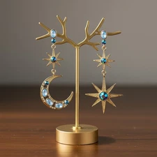 Betsey Johnson Celestial Moon & Star Drop Earrings Perfect Gift for Her
