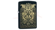 R'lyeh Domain of Cthulhu - Engraved Black Matte Zippo Lighter