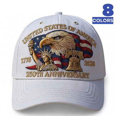 USA 250th Anniversary Cap Embroidered Patriotic Veteran 4th July Gift Adjustable